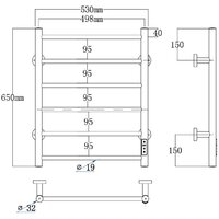 Полотенцесушитель Roxen Caspia BK-109W-6T 11070-5365W (белый) - Превью изображения №6 — Интернет-магазин samo.by