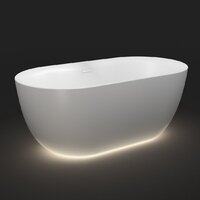 Ванна Wellsee Chic Riviera 149x78 23680402R (отдельностоящая ванна с подсветкой белый глянец, экран, ножки, сифон-автомат глянцевый белый) - Превью изображения №2 — Интернет-магазин samo.by