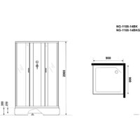 Душевая кабина Niagara NG-1108-14BK 90x90x200 - Превью изображения №3 — Интернет-магазин samo.by