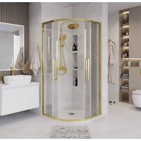 Душевой уголок Grossman Cosmo 100x100x195 301.K33.02.1010.32.00 (золото сатин/прозрачное стекло) - Превью изображения №8 — Интернет-магазин samo.by