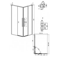 Душевой уголок Grossman Galaxy 120x80x195 300.K33.01.1280.32.00 (золото сатин/прозрачное стекло) - Превью изображения №10 — Интернет-магазин samo.by