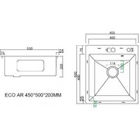 Кухонная мойка ARFEKA ECO AR мойка 450*500, коландер F, дозатор SATIN - Превью изображения №7 — Интернет-магазин samo.by