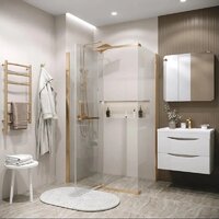 Душевая стенка Grossman Pragma 90x195 200.K33.03.90.32.00 (золото сатин,стекло прозрачное) - Превью изображения №6 — Интернет-магазин samo.by