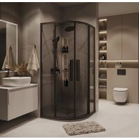 Душевой уголок Grossman Cosmo 100x100x195 301.K33.02.1010.21.10 (черный матовый/тонированное стекло) - Превью изображения №7 — Интернет-магазин samo.by