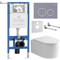 Унитаз подвесной Roxen Royal Matt в комплекте с инсталляцией StounFix Dual Fresh 6 в 1 968253 (кнопка: серый бетон) - Превью изображения №2 — Интернет-магазин samo.by