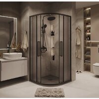 Душевой уголок Grossman Cosmo 100x100x195 301.K33.02.1010.21.02 (черный матовый/шиншилла стекло) - Превью изображения №9 — Интернет-магазин samo.by