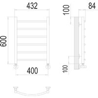 Полотенцесушитель TERMINUS Классик П6 400x600 (RAL 9005 черный) - Превью изображения №2 — Интернет-магазин samo.by