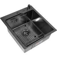 Кухонная мойка ARFEKA ECO AR мойка 450*500, коландер F, дозатор BLACK DECOR MILLET - Превью изображения №4 — Интернет-магазин samo.by