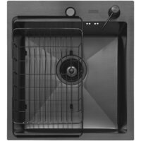Кухонная мойка ARFEKA ECO AR мойка 450*500, коландер F, дозатор BLACK DECOR MILLET - Превью изображения №2 — Интернет-магазин samo.by