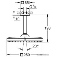 Верхний душ Grohe Tempesta 250 Cube 26688000 - Превью изображения №4 — Интернет-магазин samo.by