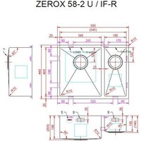 Кухонная мойка ZorG Zerox 58-2 U / IF-R Steel - Превью изображения №4 — Интернет-магазин samo.by