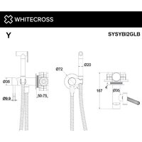 Гигиенический душ Whitecross SYSYBI2GLB (брашированное золото) - Превью изображения №3 — Интернет-магазин samo.by