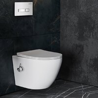Унитаз подвесной Roxen Antares Bidet в комплекте с инсталляцией StounFix Dual Fresh 6 в 1 962866 (кнопка: белое стекло) - Превью изображения №10 — Интернет-магазин samo.by