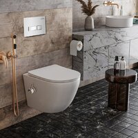 Унитаз подвесной Roxen Antares Bidet в комплекте с инсталляцией StounFix Dual Fresh 6 в 1 962866 (кнопка: белое стекло) - Превью изображения №9 — Интернет-магазин samo.by