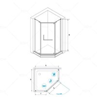 Душевой уголок RGW PA-081 35088188-11 80x80 (хром/прозрачное стекло) - Превью изображения №2 — Интернет-магазин samo.by