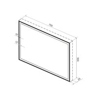  Wellsee Зеркало с фронтальной LED-подсветкой 7 Rays' Spectrum 172201210, 75 х 50 см (с сенсором и регулировкой яркости освещения) - Превью изображения №9 — Интернет-магазин samo.by