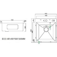 Кухонная мойка ARFEKA ECO AR мойка 450*500, коландер F, дозатор BLACK DECOR - Превью изображения №9 — Интернет-магазин samo.by