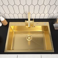 Кухонная мойка ARFEKA ECO AR 700*500 GOLD PVD NANO DECOR - Превью изображения №2 — Интернет-магазин samo.by
