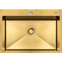 Кухонная мойка ARFEKA ECO AR 700*500 GOLD PVD NANO DECOR - Превью изображения №4 — Интернет-магазин samo.by