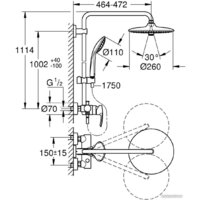 Душевая система  Grohe Euphoria System 260 27473002 - Превью изображения №2 — Интернет-магазин samo.by
