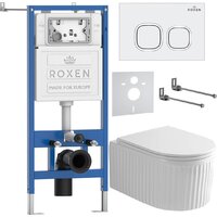 Унитаз подвесной Roxen Royal Matt в комплекте с инсталляцией StounFix Dual Fresh 6 в 1 968265 (кнопка: белый) - Превью изображения №2 — Интернет-магазин samo.by