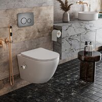 Унитаз подвесной Roxen Antares Bidet в комплекте с инсталляцией StounFix Dual Fresh 6 в 1 962282 (кнопка: оружейная сталь) - Превью изображения №11 — Интернет-магазин samo.by