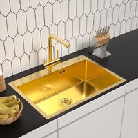 Кухонная мойка ARFEKA ECO AR 700*500 GOLD PVD NANO - Превью изображения №1 — Интернет-магазин samo.by
