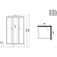 Душевая кабина Niagara NG-1108-14P 90x90x215 - Превью изображения №3 — Интернет-магазин samo.by