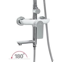 Душевая система  Grocenberg GB7009 (белый хром) - Превью изображения №2 — Интернет-магазин samo.by