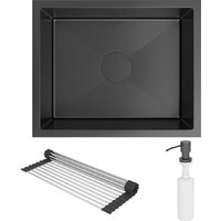 Кухонная мойка Roxen Uno 560210-54B под столешницу графит (ролл-мат, дозатор, сифон) - Превью изображения №7 — Интернет-магазин samo.by