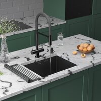 Кухонная мойка Roxen Uno 560210-54B под столешницу графит (ролл-мат, дозатор, сифон) - Превью изображения №2 — Интернет-магазин samo.by