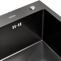 Кухонная мойка ARFEKA ECO AR 700*500 BLACK PVD NANO DECOR VOLCANIC ROCK - Превью изображения №6 — Интернет-магазин samo.by