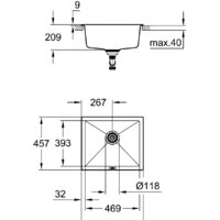 Кухонная мойка Grohe K700U 60-C 53.3/45.7 1.0 31654AP0 (черный гранит) - Превью изображения №2 — Интернет-магазин samo.by
