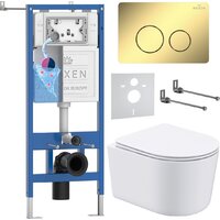 Roxen Simple Compact в комплекте с инсталляцией StounFix Dual Fresh 6 в 1 868569 (кнопка: сатин матовая)