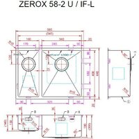 Кухонная мойка ZorG Zerox 58-2 U / IF-L PVD Gunblack - Превью изображения №4 — Интернет-магазин samo.by