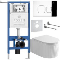 Унитаз подвесной Roxen Royal Matt в комплекте с инсталляцией StounFix Dual Fresh 6 в 1 968273 (кнопка: хром глянцевый) - Превью изображения №2 — Интернет-магазин samo.by
