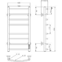 Полотенцесушитель Roxen Santi BK-109AW-8T 11030-4385B (черный) - Превью изображения №6 — Интернет-магазин samo.by