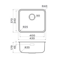 Кухонная мойка Omoikiri Omi 43-U/I-GB Ultra Mini (графит) - Превью изображения №2 — Интернет-магазин samo.by