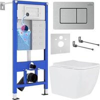 Roxen Cube в комплекте с инсталляцией StounFix Dual Fresh 6 в 1 968436 (кнопка: сатин)