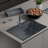 Кухонная мойка Roxen Simple 560220-70B PVD графит (с коландером и дозатором) - Превью изображения №3 — Интернет-магазин samo.by