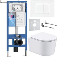 Roxen Simple Compact в комплекте с инсталляцией StounFix Dual Fresh 6 в 1 868529 (кнопка: белый глянцевая)