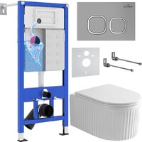 Roxen Royal Matt в комплекте с инсталляцией StounFix Dual Fresh 6 в 1 968275 (кнопка: хром - матовый)
