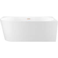 Wellsee Excellence Pro 180x80 28761204R (пристенная ванна (правая) белый глянец, экран, ножки, сифон-автомат золото)