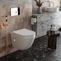 Унитаз подвесной Roxen Antares Bidet в комплекте с инсталляцией StounFix Dual Fresh 6 в 1 958812 (кнопка: хром глянец) - Превью изображения №11 — Интернет-магазин samo.by