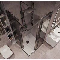 Душевой уголок Grossman Cosmo 100x100x195 300.K33.02.1010.21.10 (черный матовый/тонированное стекло) - Превью изображения №10 — Интернет-магазин samo.by