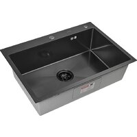 Кухонная мойка ARFEKA ECO AR 700*500 BLACK PVD NANO DECOR - Превью изображения №3 — Интернет-магазин samo.by