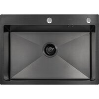 Кухонная мойка ARFEKA ECO AR 700*500 BLACK PVD NANO DECOR - Превью изображения №4 — Интернет-магазин samo.by
