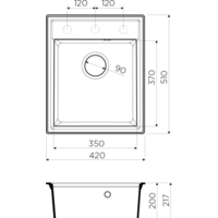 Кухонная мойка Omoikiri Daisen 42-BL 4993606 - Превью изображения №2 — Интернет-магазин samo.by