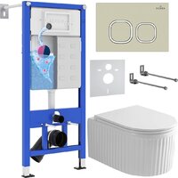Roxen Royal Matt в комплекте с инсталляцией StounFix Dual Fresh 6 в 1 968277 (кнопка: пастель бежевый)