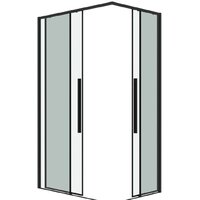 Душевая дверь Grossman Galaxy 80x195 1/2.K33.01.80.21.00 (черный матовый/прозрачное стекло) - Превью изображения №3 — Интернет-магазин samo.by